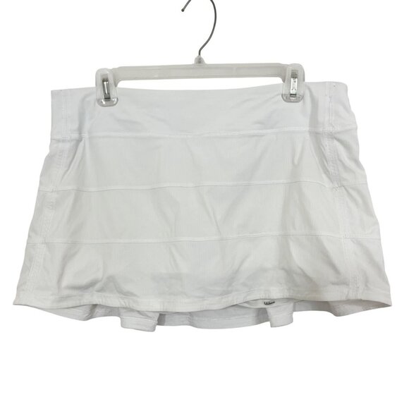 Lululemon Run Pace Rival Pleated Skort Athletic Skirt Built-In Shorts White 10 - Picture 1 of 8
